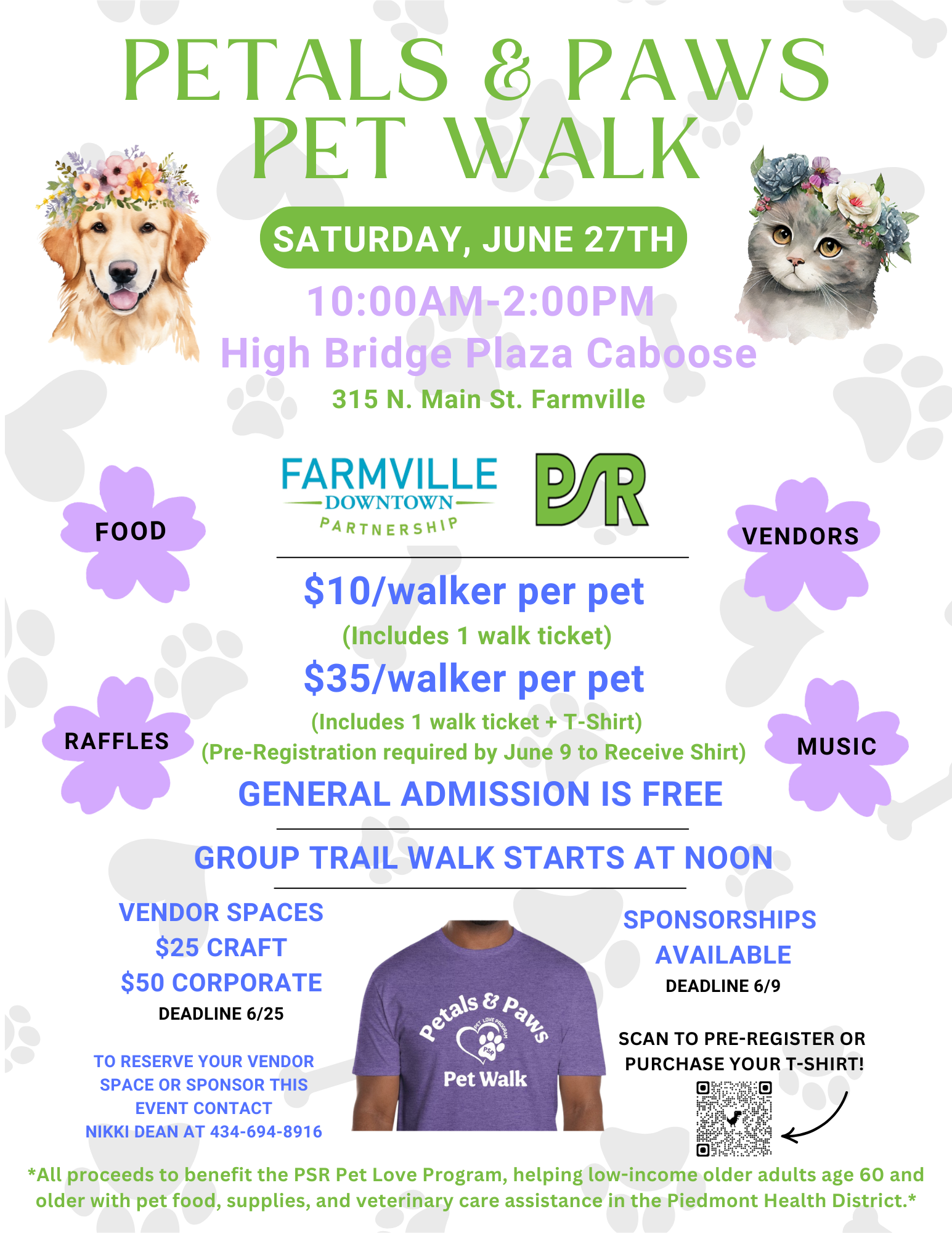 PSR petals and paws pet walk june 27 2026