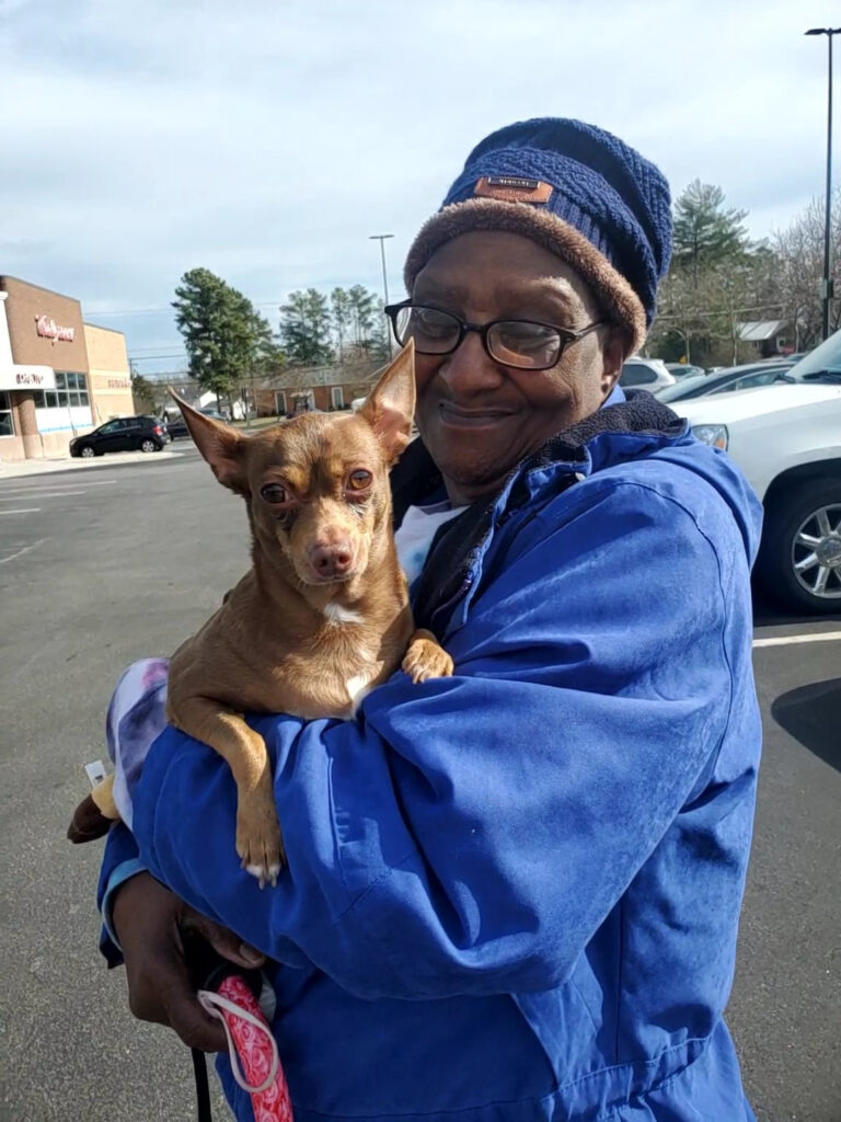 PSR Senior with his pet from the pet love program